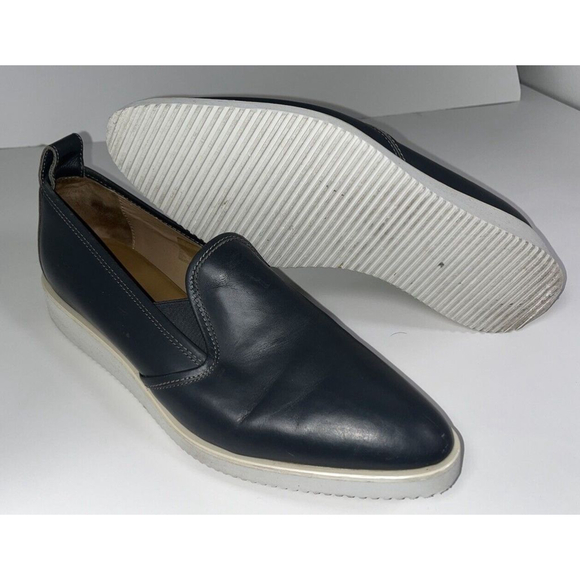 Everlane The Street Shoe Womens Size 10.5 Blue Leather Loafer Wedge Shoe Slip-On - Picture 3 of 9